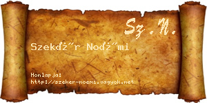 Szekér Noémi névjegykártya